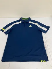 送料無料★adidas アディダス★半袖Tシャツ　トップス　ポロシャツ★メンズ　Lサイズ★ネイビー　#71208sax