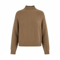 46L8 ’S MaxMara エスマックスマーラ 2024AW リブニット ニットセーター カシミヤ混 ロングスリーブ Mサイズ ブラウン レディースk02iのサムネイル