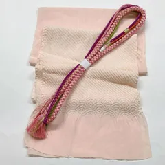 ［6409］帯締め 帯揚げ セット 青海波 金糸 正絹 着物 帯絞め