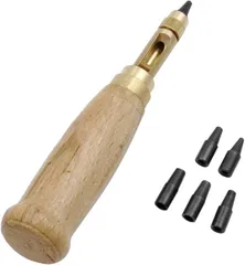 fogman レザークラフト 穴あけ スクリューポンチ 静音 革 工具 6サイズ セット (ゴールド)