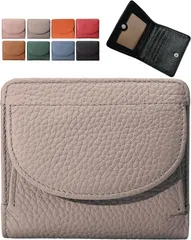 グリーンパキラ 財布 レディース 二つ折り ミニ財布 本革 コンパクト ボックス型 小銭入れ 小さい財布 ミニウォレット ミニマリスト (グレー)