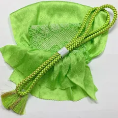 ［6416］帯締め 帯揚げ セット 枝花文様 絞り 金糸 正絹 着物 帯絞め