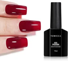 TOMICCA ジェルネイル シアーカラージェル 単色 15ml UV/LED対応 初心者＆プロ適用 ポリッシュタイプ セルフネイル (透明な赤)