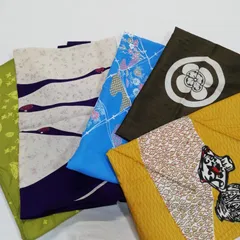 風呂敷  (ふろしき) 中判〜大判 5枚まとめ売り♪  レトロ 昭和  風情ある色合い  長期保管品  Q806