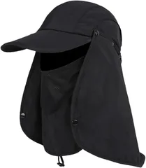 グリーンパキラ サンシェード 帽子 日除け 後付け UVカット キャップ レディース 日焼け防止 紫外線対策 ハット 自転車 保育士 ウォーキング ガーデニング ランニング アウトドア 畑仕事 首カバー 作業帽 (ブラック,  Free Size)