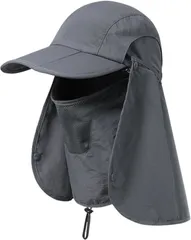 グリーンパキラ サンシェード 帽子 日除け 後付け UVカット キャップ レディース 日焼け防止 紫外線対策 ハット 自転車 保育士 ウォーキング ガーデニング ランニング アウトドア 畑仕事 首カバー 作業帽 (グレー,  Free Size)