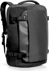 BASIN 旅行 リュック 大容量 40L 機内持ち込み 出張 ビジネス トラベル バックパック 撥水 部活 通勤通学 リュックサック メンズ レディース 多機能 PC収納 (ブラック,  34 x 50 x 24 cm)