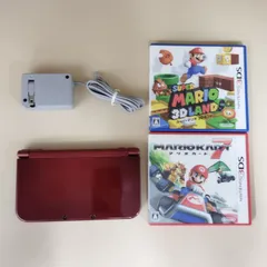 【D27976】Newニンテンドー3DSLL 本体 RED-001 メタリックレッド + ソフト2本セット