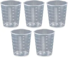 Saki&Masa プラスチックビーカー 実験用品 実験器具 計量器 5個セット 測定カップ 教育実験用 (30ml)
