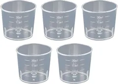 Saki&Masa プラスチックビーカー 実験用品 実験器具 計量器 5個セット 測定カップ 教育実験用 (20ml)
