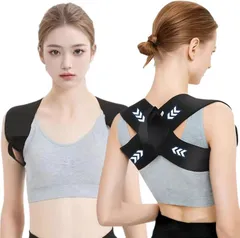 Capprecier 姿勢サポーター 猫背ベルト 姿勢ベルト 背筋 背中用 美姿勢 理学療法士オススメ 肩甲骨サポーター 薄型 巻き肩 調節可能 男女兼用 脱着簡単 (L)