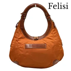 Felisi フェリージ  ハンドバッグ　ハーフムーンバッグ　トートバッグ　セミショルダーバッグ  ナイロンレザー オレンジ
