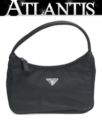 プラダ PRADA 三角ロゴ ミニハンドバッグ アクセサリーポーチ ナイロン 黒 【72885】