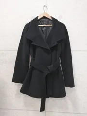 Le souk ルスーク コート 長袖 無地 ウール アンゴラ ブラック 36サイズ