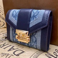 マイケルコース  デニム 2つ折り財布 ウォレット チェーン付 FY97