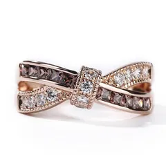 【新品】 [Jeulia] レディース 指輪 おしゃれ シンプル クロス リボン シルバー リング キュービックジルコニア 金属アレルギー対応 結婚 婚約指輪 大きいサイズ 小さいサイズ 日本サイズ 専用ボックスつき 誕生日 ホワイトデー プレゼント ギフ 0