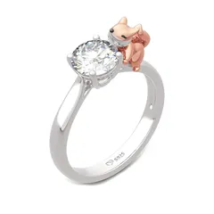 【新品】 [Jeulia] レディース 指輪 狐 キツ リング 金属アレルギー対応 結婚 婚約指輪 大きいサイズ 小さいサイズ 日本サイズ 専用ボックスつき 誕生日 ホワイトデー プレゼント ギフト 0