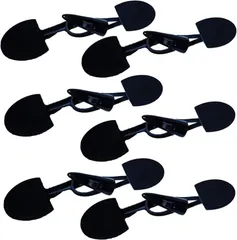 moonfarm 本革風 ホーン トグルボタン ダッフルボタン セット PUレザー バッグ コート 用 止め具 補修 ハンドメイド (ブラック 6個,  Small)