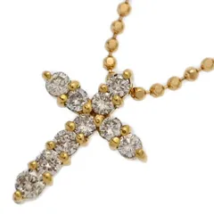 0.3ct/クロスモチーフ･ダイヤモンド ネックレス･ペンダント/K18YG/750-4g/イエローゴールド/プレゼント/記念日【S】【メンズ・レディース】★■589507【中古】