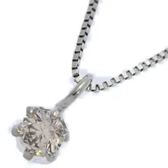 0.05ct/1P･ダイヤモンドネックレス･ペンダント/K10WG/416-0.5g/ホワイトゴールド 翌日配送可【♀】【S】【レディース】★■589721【中古】