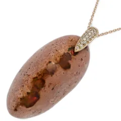FD:0.08ct/オパール･ダイヤモンドネックレス･ペンダント/K18PG-7.7g/OP28.43ct/ピンクゴールド 翌日配送可【♀】【N】【レディース】★■589054【中古】