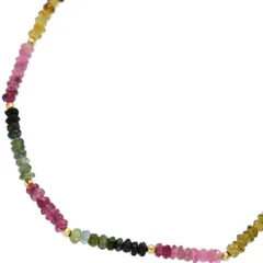 マルチカラーストーン･トルマリンネックレス･ペンダント/K18YG-9.1g/イエローゴールド 翌日配送可【♀】【A】【レディース】★■591497【中古】