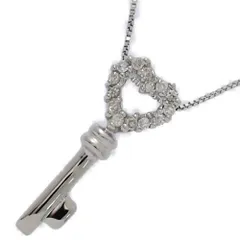0.06ct/ハートキーモチーフ･ダイヤモンドネックレス･ペンダント/K18WG/750-1.5g/ホワイトゴールド 翌日配送可【♀】【S】【レディース】★■590761【中古】