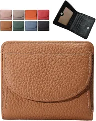 グリーンパキラ 財布 レディース 二つ折り ミニ財布 本革 コンパクト ボックス型 小銭入れ 小さい財布 ミニウォレット ミニマリスト (キャラメル)