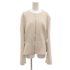 ザラ ZARA 美品 ノーカラージャケット ペプラム EURL ベージュ /KR