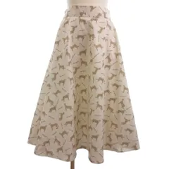 ミエーレグランデ miele grande フレア スカート ロング チーター柄 アイボリー系 38