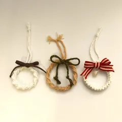 【ハンドメイド】マクラメ ミニリース オーナメント 3個セット