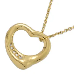TIFFANY ＆ Co. ティファニー エルサペレッティ･オープンハート 5P･ダイヤモンドネックレス･ペンダント/K18YG/750-4.6g【♀】【S】【レディース】★■595651【中古】