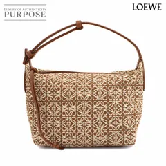 未使用 展示品 ロエベ LOEWE キュービィ スモール ショルダー バッグ キャンバスジャカード レザー ブラウン ホワイト Q995250X01 90303714
