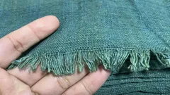 FB-GRAI 緑藍染め生地*5m手紡ぎ手織り天然草木染め