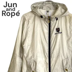 Jun and Rope ジュンアンドロペ フード付き ナイロンジャケット ウィンドブレーカー ゴルフウェア アウター オフホワイト ベージュ Mサイズ レディース ポリエステル100％ 中国製 861KZ