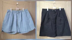 新品 オーバーサイズ 밴딩 デニムハーフパンツ スカート 2点 77 99