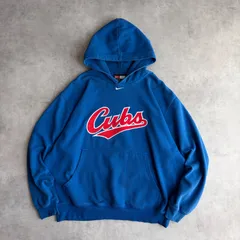 00s/NIKE/ ナイキ/プルオーバーパーカー/メキシコ製/Chicago Cubs/シカゴカブス/MLB/センターロゴ刺繍/スウッシュロゴ/ブルー/青/XL/jmaple