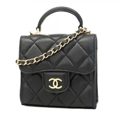 シャネル(Chanel) シャネル ハンドバッグ マトラッセ チェーンショルダー ラムスキン ブラック シャンパン 2wayバッグレディース