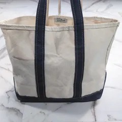 80~90s 単色タグ L.L.Bean BOAT AND TOTE ネイビー トートバッグ