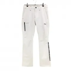 【美品】オークリー パンツ 白 ロゴダークグレー ティー装着可  メンズ 31 ゴルフウェア Oakley