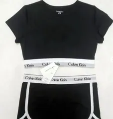新品 カルバンクライン Tシャツ ショートパンツ 上下セット レディース ブラック