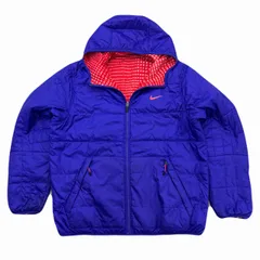 ナイキ 中綿 ジャケット メンズ XL ブルー レッド ナイロンジャケット リバーシブル 防寒 アウター