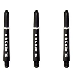 【在庫処分】ダーツ用シャフト ハローズ スーパーグリップ ブラック/シルバー ミディ 3本