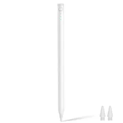 【特価セール】【磁気充電 & Type-C急速充電】USGMOBI iPad タッチペン 2018年~2025年発売iPad対応 アップルペンシル 互換 電量表示 誤作動防止 傾き検知 高精度 無遅延 耐摩 デザイン用 ペン先2枚付属 ホワイト