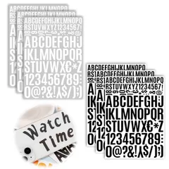 【特価商品】PAVIKE 数字 シール 大きい アルファベット ステッカー アルファベット シール 6枚セット 大きさ2/4CM 番号 ナンバーシール 文字シール 防水 ブラック ホワイト