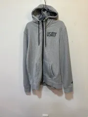 ナイキ USATF グレー フードジップアップ