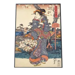 【A4サイズ（約21x30cm）】【bn-poster-916】歌舞伎 和柄 浮世絵 江戸 アートプリント ポスター フレーム付き インテリア アート モダン お洒落 ヴィンテージ レトロ 古紙 縦