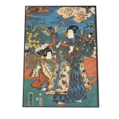 【A3サイズ（約30×42cm）】【bn-poster-924】歌舞伎 和柄 浮世絵 江戸 アートプリント ポスター フレーム付き インテリア アート モダン お洒落 ヴィンテージ レトロ 古紙 縦