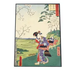 【A4サイズ（約21x30cm）】【bn-poster-926】歌舞伎 和柄 浮世絵 江戸 アートプリント ポスター フレーム付き インテリア アート モダン お洒落 ヴィンテージ レトロ 古紙 縦