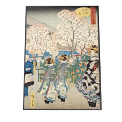 浮世絵 歌川広重 亀戸天神境内 ヴィンテージステンドグラス 珍品 名所